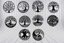 DXF-CDR of PLASMA LASER & ROUTER Cut -CNC BEST ALL 10 PANEL TREE OF LIFE