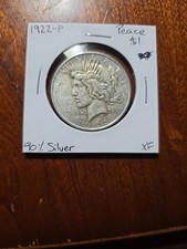 1922 P XF Peace Dollar Extra Fine 90% Silver 100 Cent U.S.A. US$1 Coin #3586