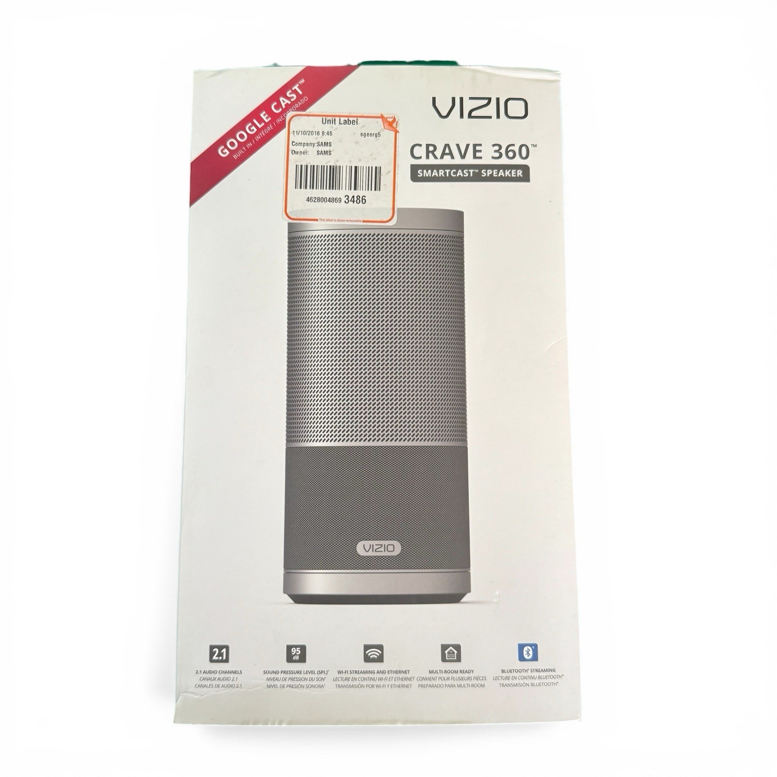 VIZIO SmartCast/Google Cast Crave 360 Multi-Room Black Wirel