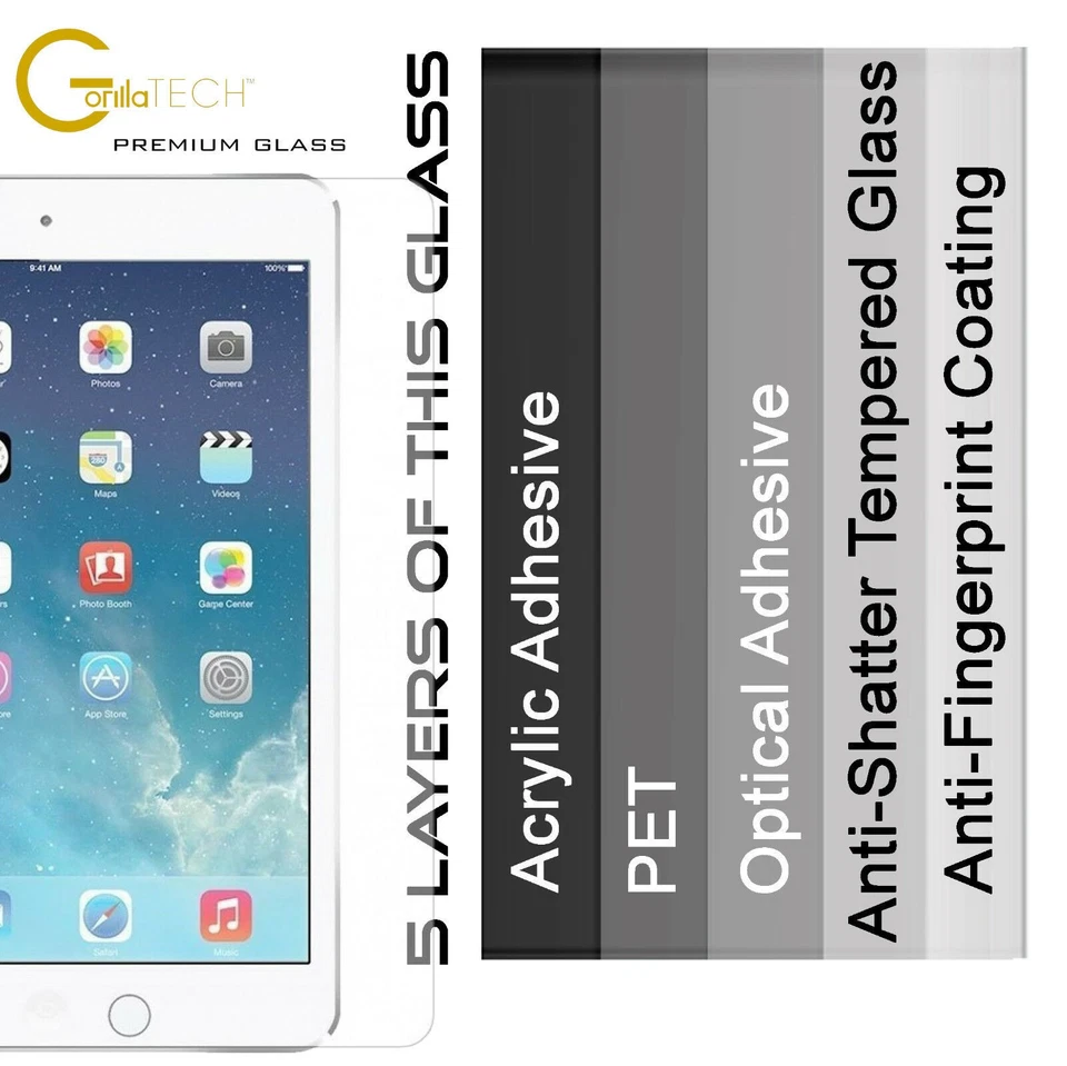 New Gorilla Tempered Glass Screen Protector Shield Guard For iPad and Galaxy Tab - Image 3 of 4