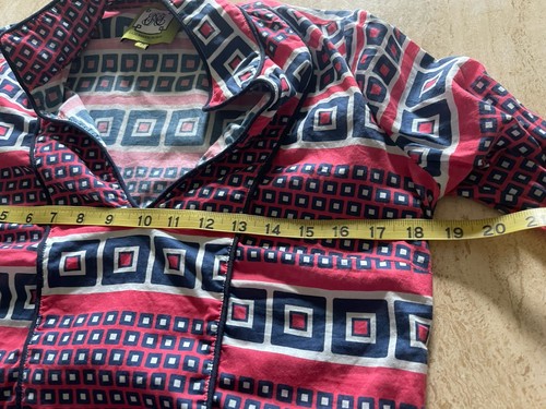 Elizabeth McKay Tunic Navy Red White Boho Resort wear Shirt Top Woman’s 6 - Picture 8 of 10