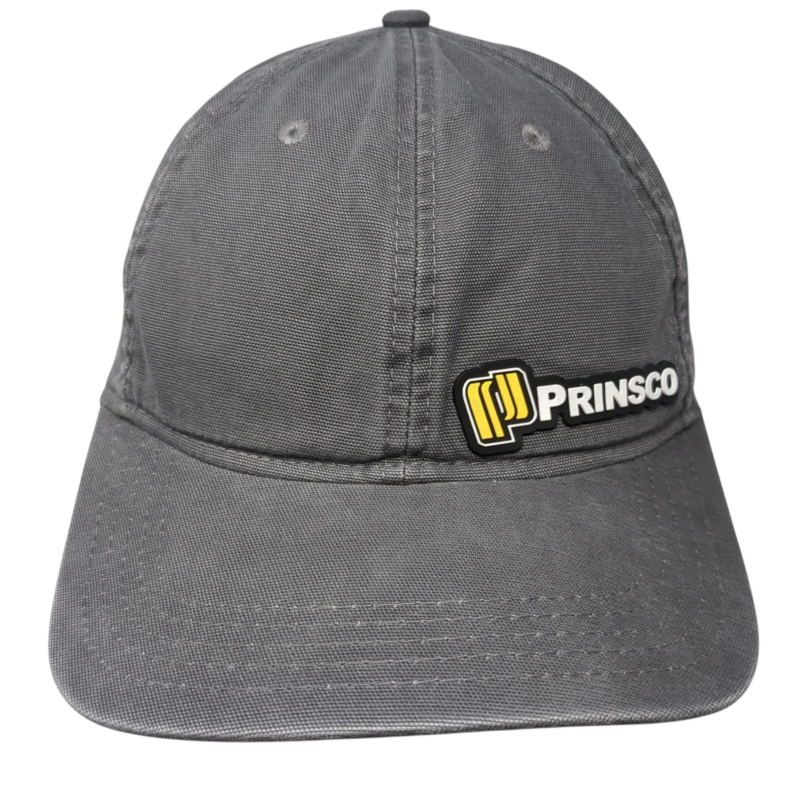 Prinsco Strapback Baseball Cap Gray One Size Adjustable Vented Holes Carhartt