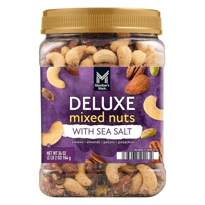 Member's Mark Deluxe Mixed Nuts with Sea Salt, 34 oz Great Price Free Shipping