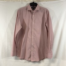 Gently Loved Banana Republic Red/White Striped Slim Fit Button-Up, Sz. 16-16.5/L
