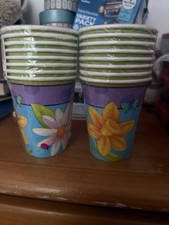 16 Count Paper Party Floral Cups 8-9 Ounce