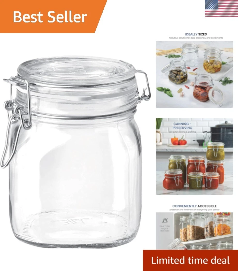 SYNCHKG009319 B0727PL21D Fido Glass Canning Jar Italian.75, Clear