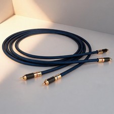 Pair Hi-End OCC Silver Plated Wire Carbon Fiber RCA Plug HiFi Audio RCA Cable