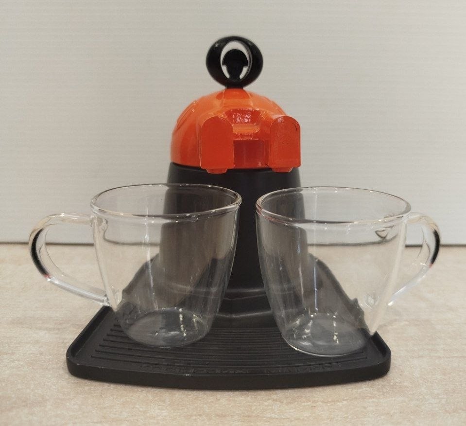 Brandani Caffettiera Particolare Due Tazze Vetro Alluminio