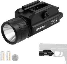 GMCONN 1200lm Aluminum Tactical Flashlight Strobe Metal Gun Light with 2x CR123A
