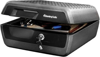 Fireproof and Waterproof Document Safe with Key Lock, Lock Box for Cash,Passport