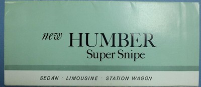New Humber Super Snipe Sales Brochure Poster ca. 1960s Not Dated Blu-3