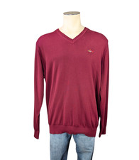 Greg Norman XL NWT Maroon Long Sleeve V-Neck Lightweight Cotton Pullover Sweater