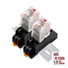 2PCS Electromagnetic Power Relay, 8-Pin AC 24V 10Amp DPDT Relay,LED 24VAC-2pcs