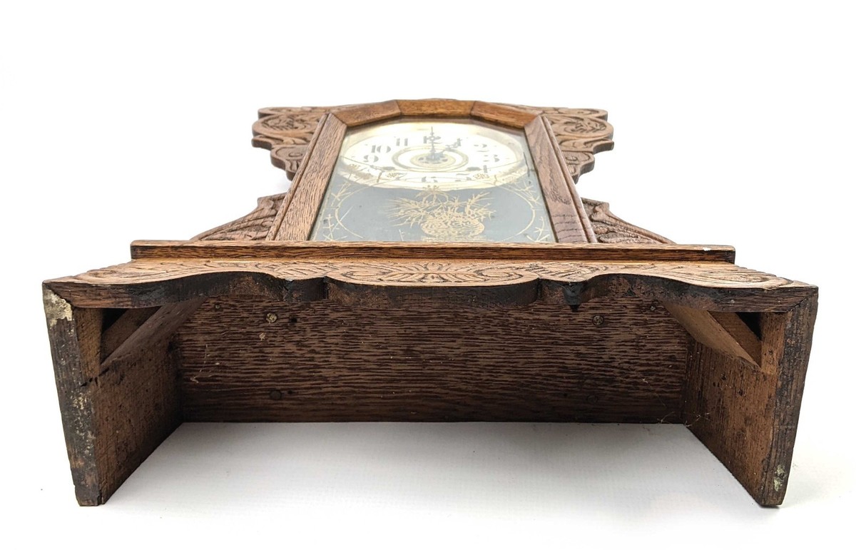 Antique 1890s New Haven Mantle Parlor Gingerbread Alarm Clock