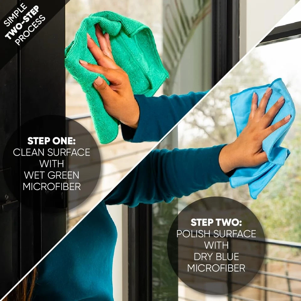 Microfiber Glass Cleaning Cloths | Streak Free Windows & Mirrors | Lint Free - Изображение 3 из 4