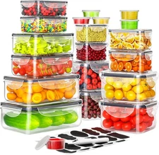 40 PCS Food Storage Containers with Lids Airtight (20 Containers & 20 Lids), Pla