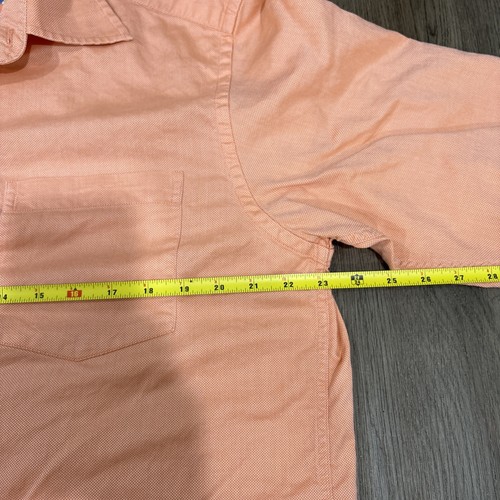 Robert Graham Shirt Mens Large Long Sleeve Flip Cuff Orange Peach 100% Cotton - Picture 7 of 8