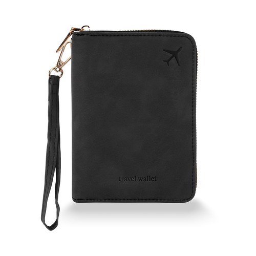 Zidoley Passport Holder Travel Wallet RFID Blocking, PU Leather Travel Document