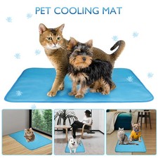 Pet Dog Cat Ice Cooling Mat Cool Pad Summer Comfortable Cushion Bed Blanket Blue