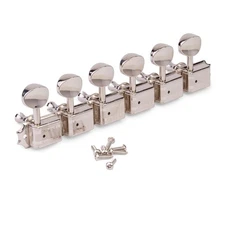 Kluson 6-In-Line Supreme Series Tuners, Staggered Safeti Post, Nickel
