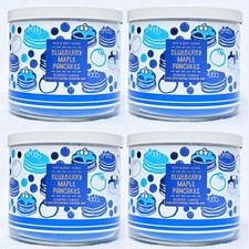 4 Bath Body Works BLUEBERRY MAPLE PANCAKES Large 3-Wick Scented Candle 14.5 oz
