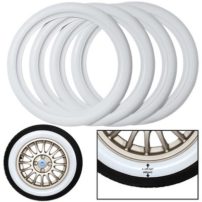15'' White Wall Portawall Tire insert trim set of ,4 Flapper Sidewall wegu style