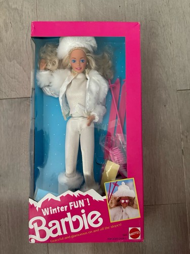 1990 Winter Fun Barbie Doll #5949-Mattel 1990 Store Exclusive-NRFB