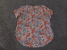 Loft Blouse Womens Small Multicolor Floral Short Sleeve Lightweight Top