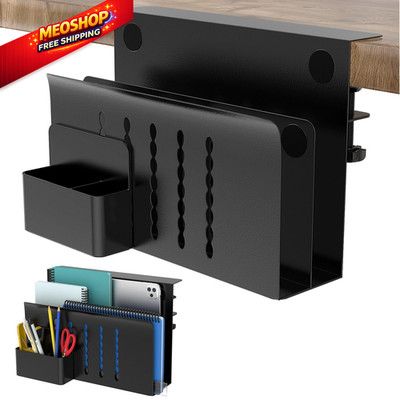 HAMOPY Desk Side Storage, 2 Tier Steel Hanging Double(2 Tier), Black 