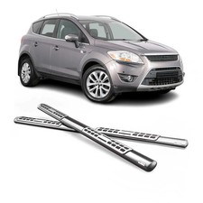 Edelstahl Seitenschweller Schwellerrohre für Ford Kuga 2008-2012 Silber