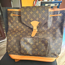 Louis Vuitton Monogram Women s Backpack Brown Buckle Closure Gold Hardware