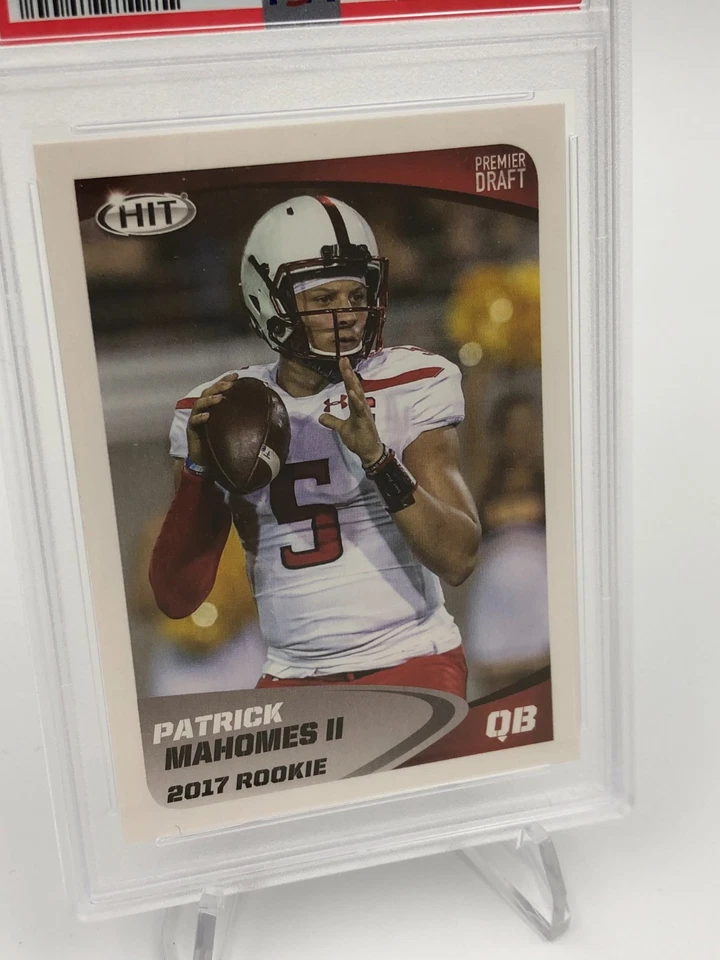 2017 PATRICK MAHOMES ROOKIE Card SAGE HIT #5 PREMIER DRAFT Chiefs RC PSA MINT 9 - Image 4 of 4