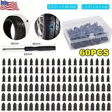 60 Pcs Rubber Tire Nail Repair Kit Screw In Tire Plugs for Car Truck SUV Van