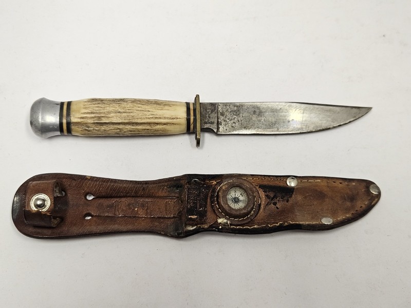 Vintage SOLINGEN - High Quality Hunting Knife - Genuine Stag Handle