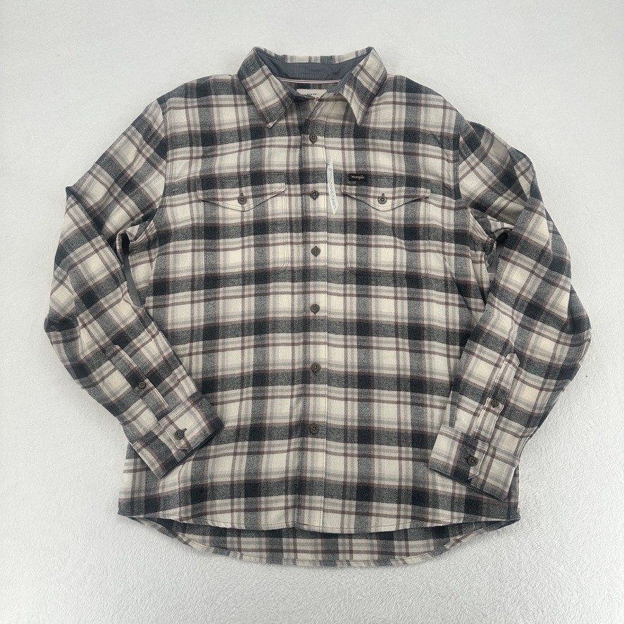 Wrangler Plaid Flannel Button Up Shirt NWT Men's Large Workw