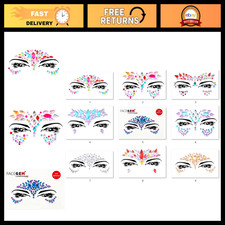 Glitter Face Gems Stickers - Adhesive Body Jewels for Festival Rave Makeup 9 PC
