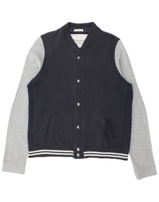 Abercrombie & Fitch Herren Varsity Jacke UK 42 XL Navy Blau Colourblock CD13