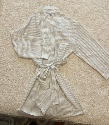 NWT Pour Les Femmes Women's Size S Striped Cotton Robe , Lightweight