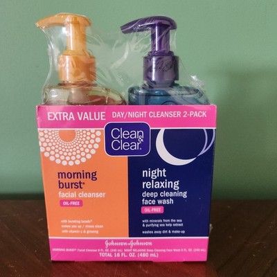 Clean Clear Morning Burst Night Relaxing Cleansing Face Wash 2 Pack Old Formula