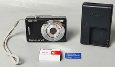 Sony Cyber-shot DSC-W55 7.2MP Black Digital Camera + Charger Battery 2GB Tested