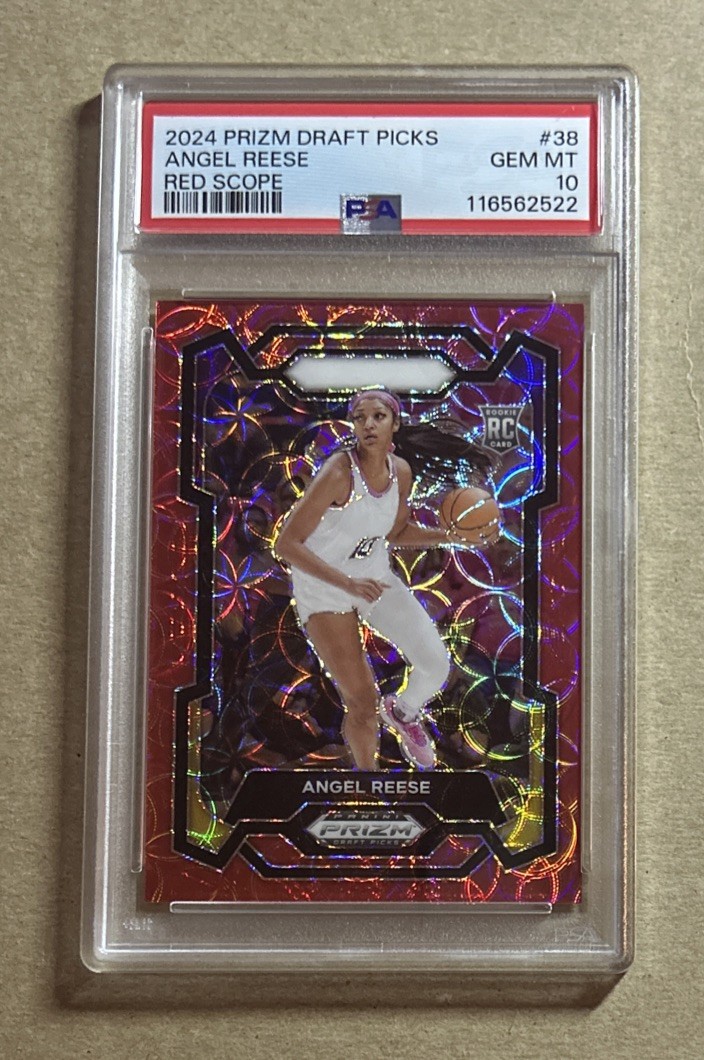 2024 Prizm Draft Picks WNBA Angel Reese Red Scope Rookie Card #38 #’d /88 PSA 10