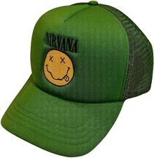 Authentic Nirvana Hat Band Logo Smile Adjustable NEW