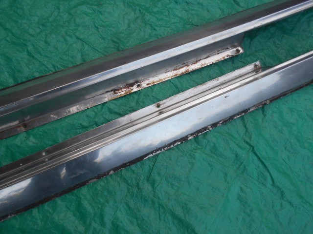 ASTON MARTIN 1969 DBS Used Original PAIR Stainless Steel ROCKER TRIM PANELS