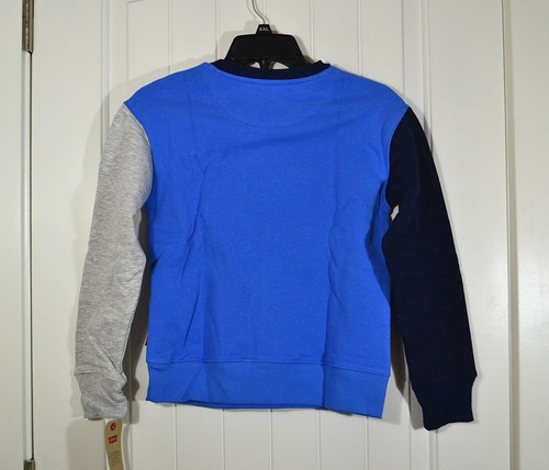 NWT KIDS BOYS YOUTH LEVI'S GRAY/BLUE SWEATER LONG SLEEVE CREWNECK SHIRT SZ M L - Picture 5 of 6
