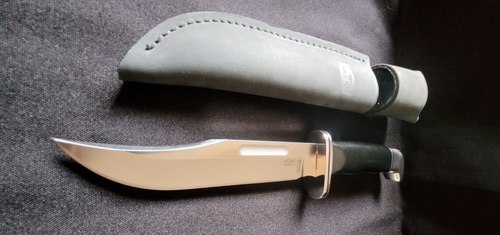 Buck 119 Special With Custom Bos Magnacut Blade Fancy Sheath Made In U.S.A. - Picture 5 of 12