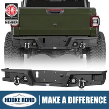 Hooke Road Rear Steel Bumper Wd-rings Led Lights For Jeep Gladiator Jt 20-26 Hooke Road Rear Steel Bumper Wd-rings Led Lights For Jeep Gladiator Jt 20-26