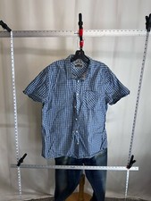 Jeremiah Blue Check SHORT SLEEVE BUTTON UP SHIRT XL Slim