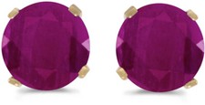 14k Yellow Gold Round Ruby Stud Earrings CM-E1471X-07 