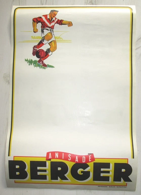 BERGER ANISADE AFFICHE ANCIENNE POUR FOOTBALL - Photo 1/1