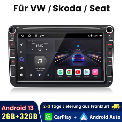 2+32G 8''Autoradio Android13 Carplay GPS Für VW GOLF5 Touran Passat SWC carplaay